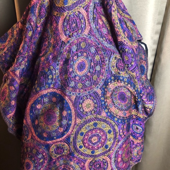Vibrant Paisley Geometric Pattern Long Scarf - Picture 4 of 5